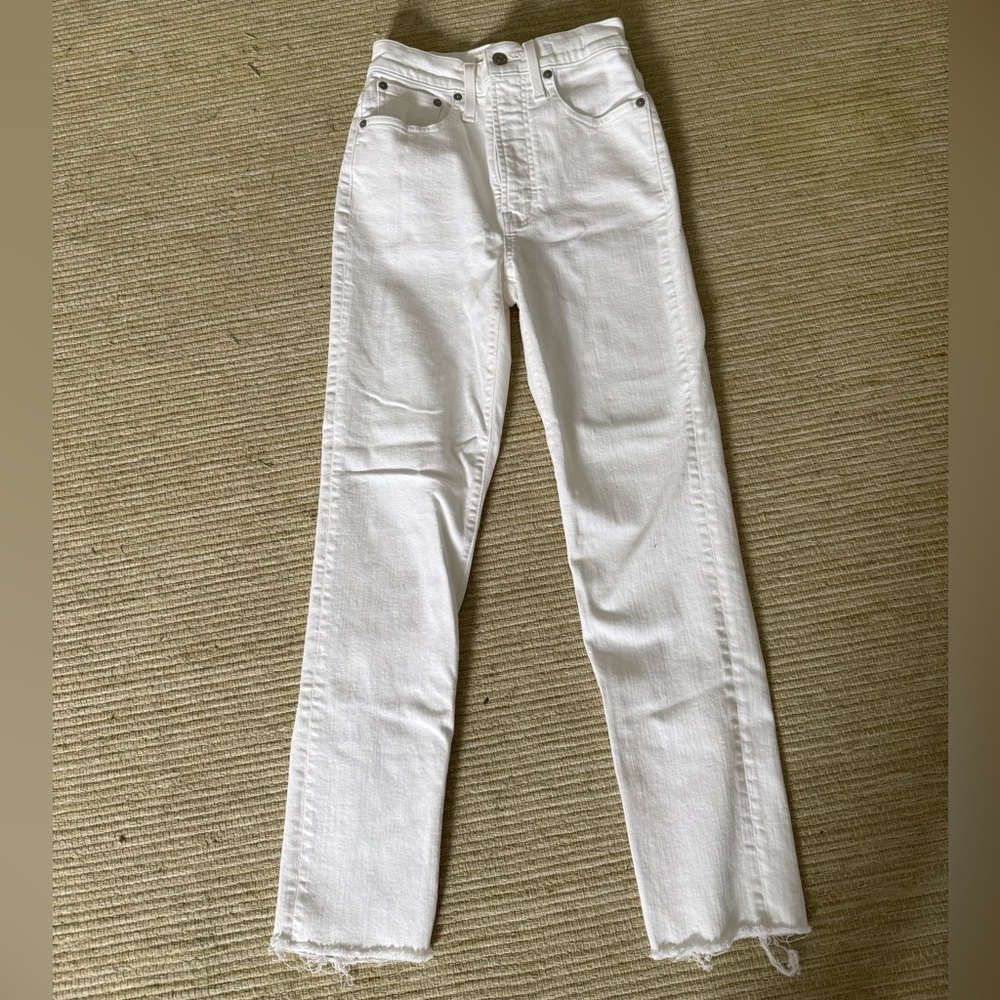 Madewell the Perfect Vintage Straight White Jeans